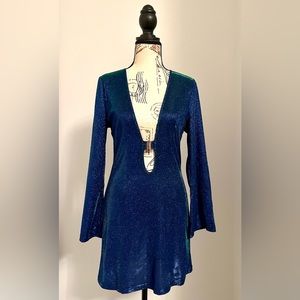 NWT BLUE WITH GREEN SPARKLE DRESS MERMAID